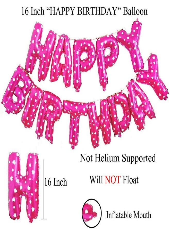 AMFIN ® (16 Inch) Happy Birthday Letter Foil Balloon Birthday Party Supplies/Happy Birthday Balloons for Party Decoration, Pink - Image 3